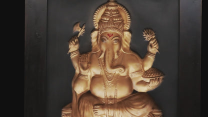 Ganesh Head Photo Frame Gold (Full)