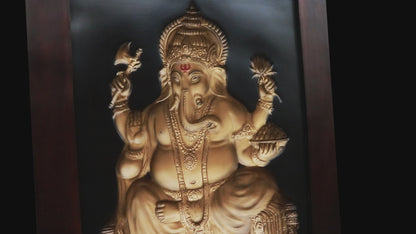 Ganesh Head Photo Frame Gold (Full)